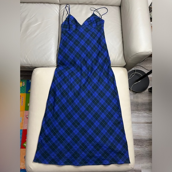 Zara Women’s V Neck Plaid Flannel Maxi Dress - Size S - Picture 4 of 11